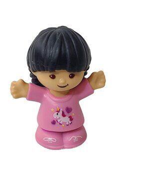 Fisher Price Little People Girl Figure Pink Unicorn Shirt Braided Hair 2016